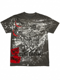 "why so serious" grey acid wash tee