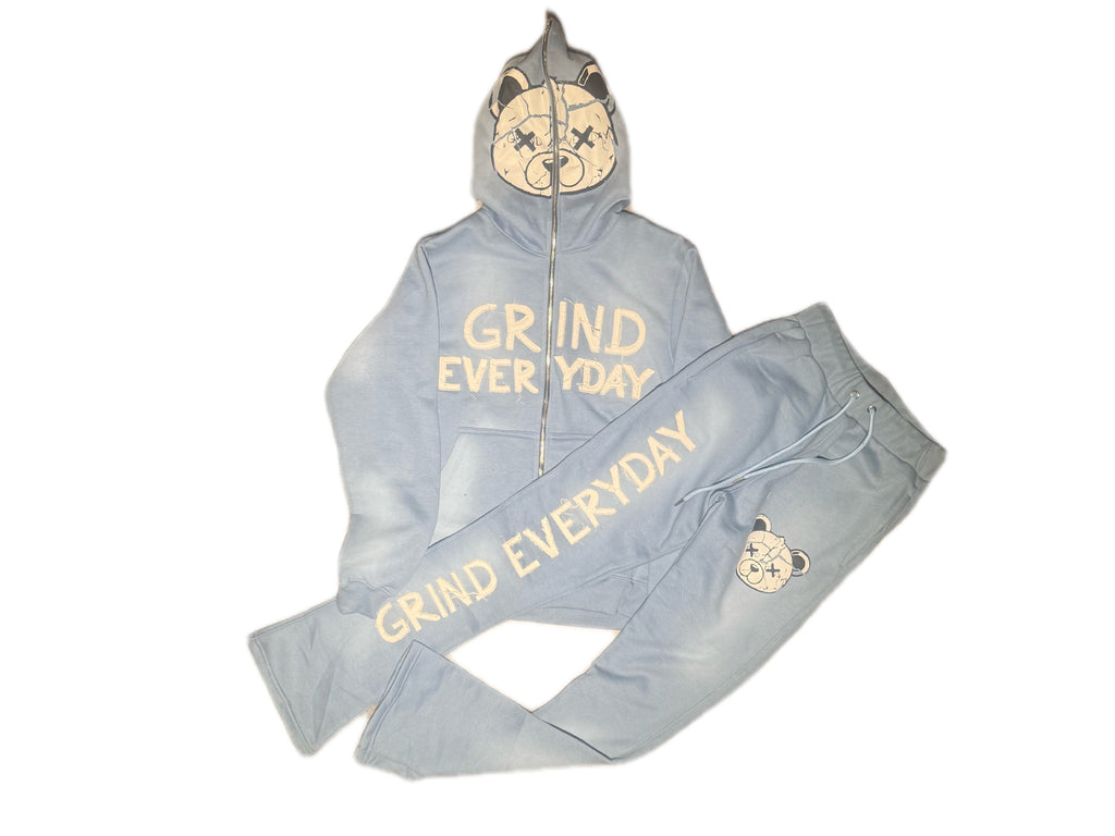 GRIND EVERYDAY -Full Zip-Up Hoodie Set